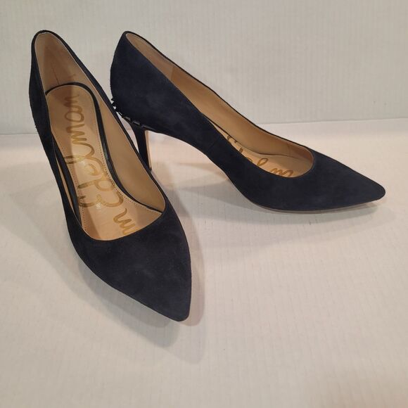 Sam Edelman Tonia Black Suede Leather Spikes Heels Size 9.5M Pointed Toe Pump - Picture 3 of 9